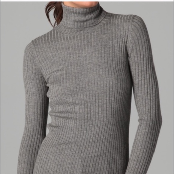 Vince Lightweight Skinny Ribbed Turtleneck Sweater in Light Grey Size Small - Picture 2 of 11